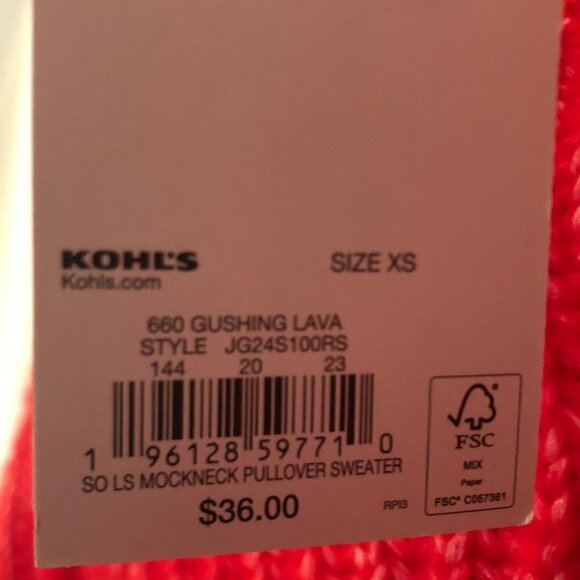 NWT SO cropped mockneck sweater sz XS - Picture 5 of 8